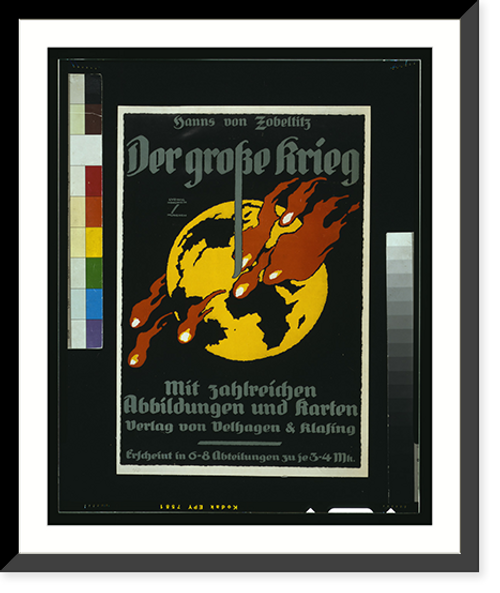 Historic Framed Print, Der grosse Krieg, [von] Hanns von Zobeltitz, mit zahlreichen Abbildungen und Karten..Ludwig Hohlwein, M&uuml;nchen.,  17-7/8" x 21-7/8"
