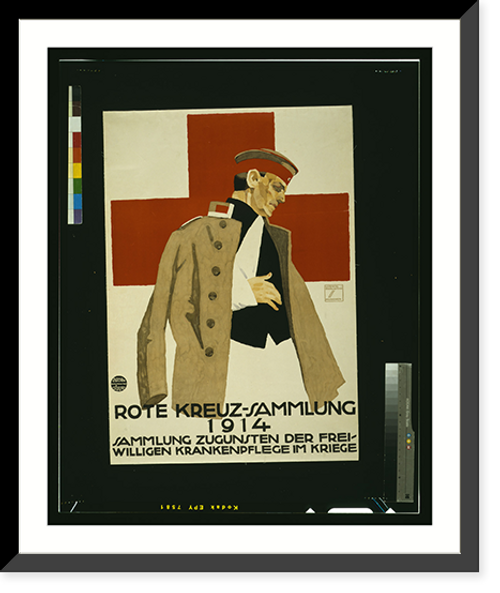 Historic Framed Print, Rote Kreuz-Sammlung 1914. Sammlung zugunsten der Freiwilligen Krankenpflege im Kriege.Ludwig Hohlwein, M&uuml;nchen. - 2,  17-7/8" x 21-7/8"