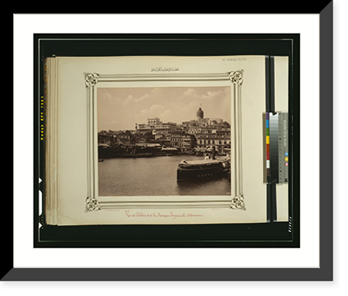 Historic Framed Print, [View of Galata and the (Imperial) Ottoman Bank].Constantinople, Abdullah Fr&egrave;res. - 3,  17-7/8" x 21-7/8"