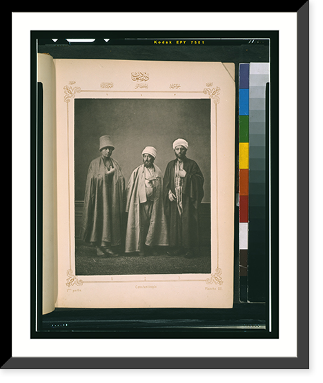 Studio portrait of models wearing traditional clothing from İstanbul, Ottoman Empire - 2, Historic Reproduction