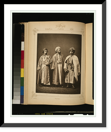 Studio portrait of models wearing traditional clothing from the province of Diarb&egrave;kir (Diyarbakir), Ottoman Empire - 3, Antique Print