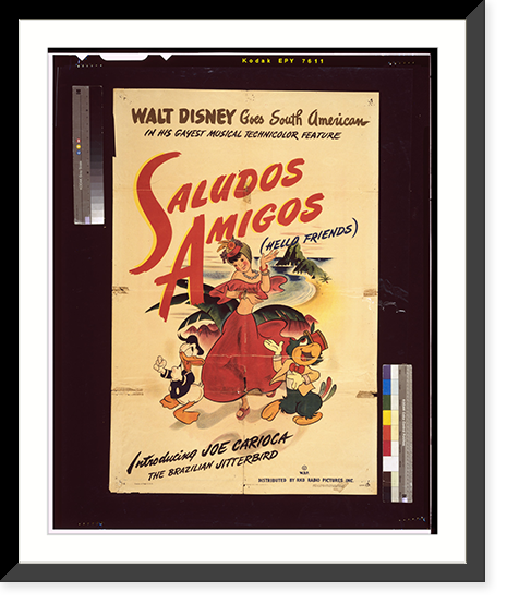 Saludos amigos (hello friends) - introducing Joe Carioca the Brazilian jitterbird, Antique Wall Art