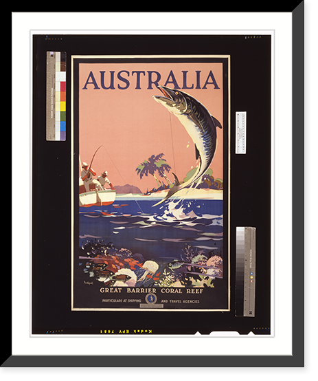 Historic Framed Print, Australia, Great Barrier Coral Reef.Northfield.,  17-7/8" x 21-7/8"