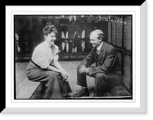 Historic Framed Print, Annette Kellerman and C.M. Daniels, seated, talking,  17-7/8" x 21-7/8"