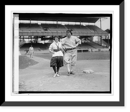 Historic Framed Print, Girls baseball - 3,  17-7/8" x 21-7/8"