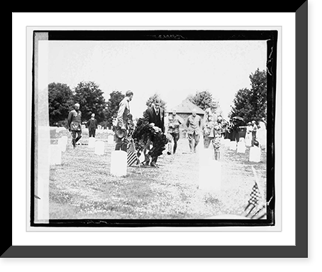 Secty. Baker decorating graves of French Soldiers Bastille Day, 7/12/20, Antique Wall Art