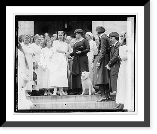 Historic Framed Print, Miss Boardman receiving congratulations from Red Cross,  17-7/8" x 21-7/8"