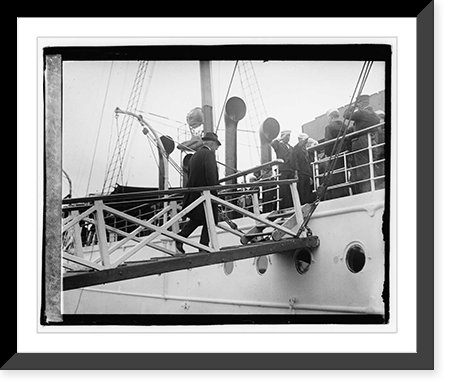 Historic Framed Print, Harding on Mayflower, 4/27/21,  17-7/8" x 21-7/8"