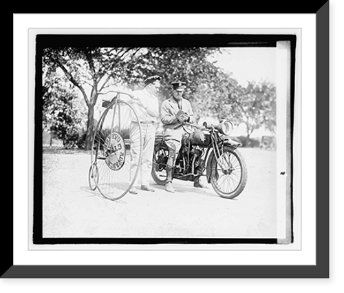 Historic Framed Print, [Velocipede and motorcycle] - 4,  17-7/8" x 21-7/8"