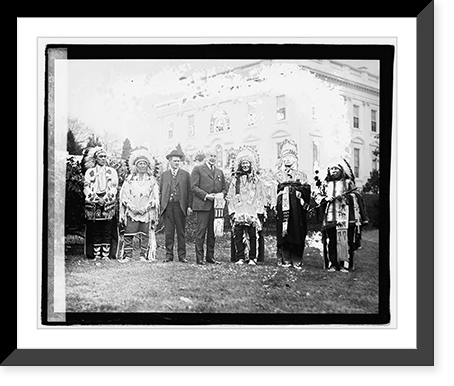 Harding with group of Native Americans at White House, 11/16/21, Historic Reproduction