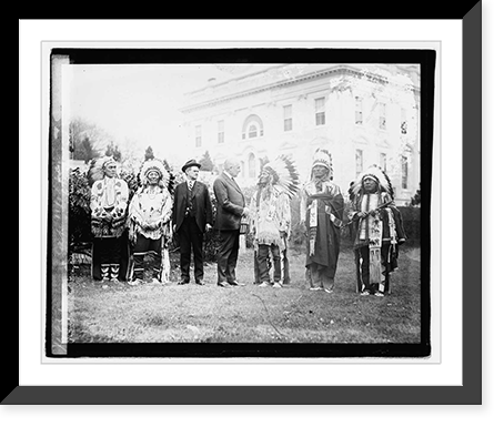 Harding with group of Native Americans at White House, 11/16/21 - 2 Classic, Historic Print