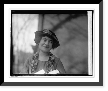 Historic Framed Print, Miss Winifred De Voe, 12/23/21,  17-7/8" x 21-7/8"