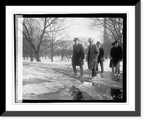 Historic Framed Print, Harding & Christian walking [...], 2/3/22,  17-7/8" x 21-7/8"