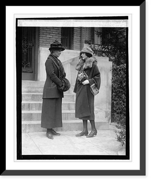 Historic Framed Print, Mrs. Hugh S. Cumming & Miss Diana Cumming, 2/14/22,  17-7/8" x 21-7/8"