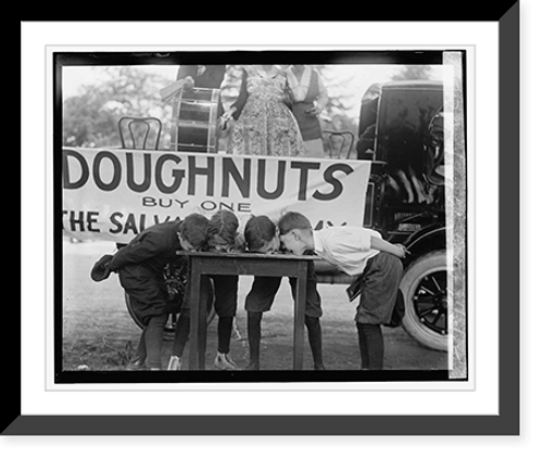 Historic Framed Print, Doughnut eating contest, 5/20/22,  17-7/8" x 21-7/8"
