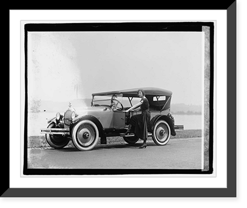Historic Framed Print, Fannie Brice in Oldsmobile,  17-7/8" x 21-7/8"