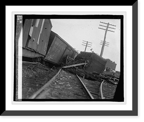 Historic Framed Print, Railroad wreck - 6,  17-7/8" x 21-7/8"