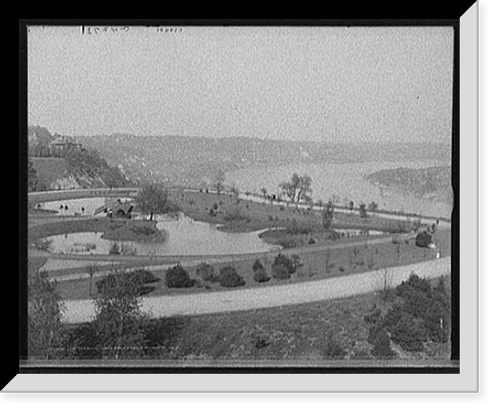 Historic Framed Print, Up the Ohio from Eden Park, Cincinnati, Ohio,  17-7/8" x 21-7/8"