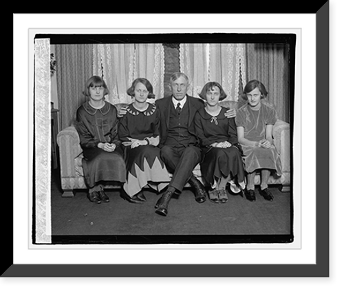 Historic Framed Print, Claudius Hart Huston & daughters, 12/28/22,  17-7/8" x 21-7/8"