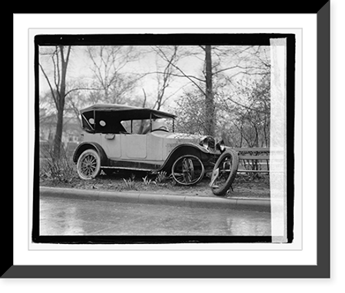 Historic Framed Print, Auto wreck - 14,  17-7/8" x 21-7/8"