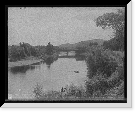 Historic Framed Print, Pemigwasset [sic] River and Holderness bridge, Plymouth, N.H.,  17-7/8" x 21-7/8"