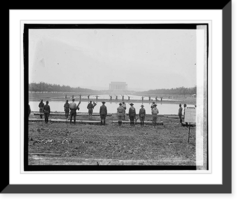 Historic Framed Print, Boy Scouts at Lincoln Memorial, 6/16/23,  17-7/8" x 21-7/8"