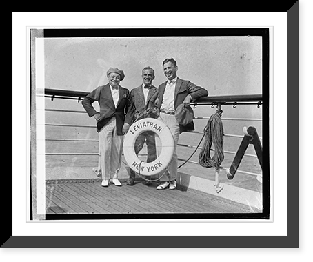 Three men on ship Leviathan, New York"" Classic, Vintage Wall Art