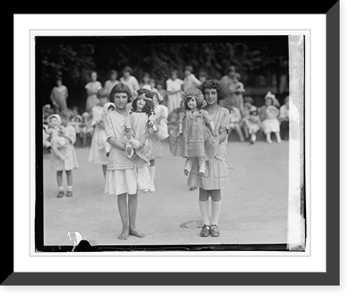 Historic Framed Print, [Girls with dolls],  17-7/8" x 21-7/8"