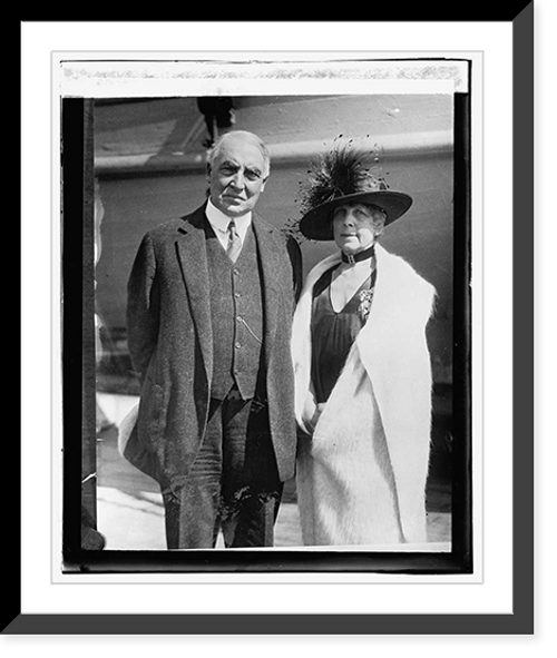 Historic Framed Print, Pres. & Mrs. Harding,  17-7/8" x 21-7/8"