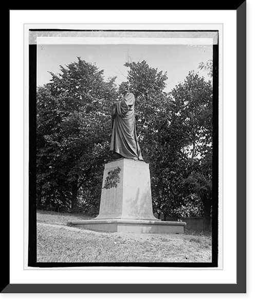 Historic Framed Print, Dante statue,  17-7/8" x 21-7/8"
