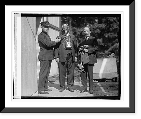 Testing gas masks, 10/4/23 - 2 Classic, Antique Print