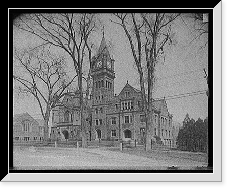 Historic Framed Print, Mary Lyon Hall, Mt. [Mount] Holyoke College, South Hadley, Mass.,  17-7/8" x 21-7/8"