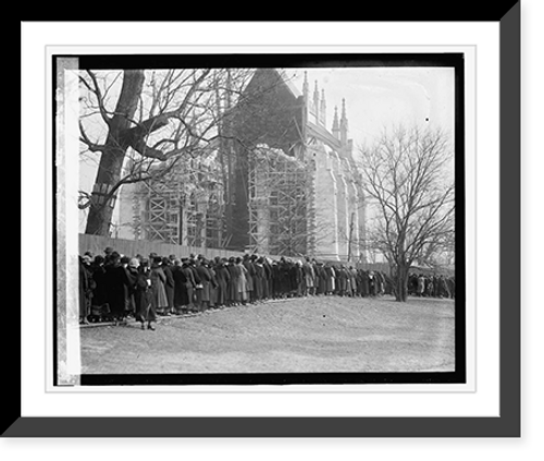 Historic Framed Print, Crowds at cathedral, 2/7/24,  17-7/8" x 21-7/8"