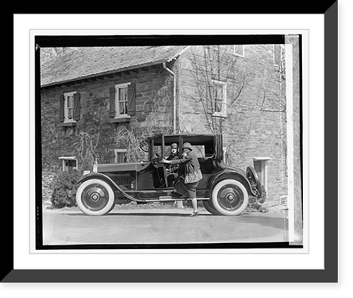Historic Framed Print, Wash. Hunt motor car,  17-7/8" x 21-7/8"