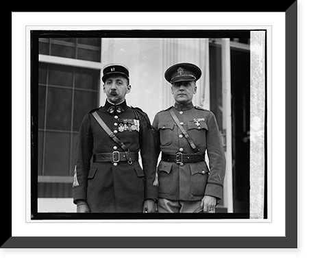 Historic Framed Print, Capt. Roger Brunschnig of France & Col. E.C.O. Thomas, U.S.A., 11/12/24,  17-7/8" x 21-7/8"