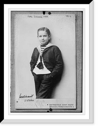 Ferd. Schumann - Heink, standing three-quarters, photo: Hahn Nachf., Dresden, Ferdinand Str. 11.Hahn, Historic Print