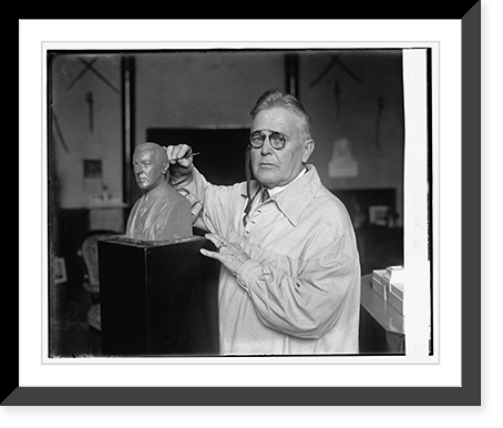 W. Clark Noble with bust of Woodrow Wilson, 12/22/24 Classic, Historic Reproduction