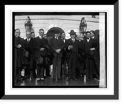 Historic Framed Print, Coolidge with Natl. Cooperative Marketing Conference at W.H. - 2,  17-7/8" x 21-7/8"