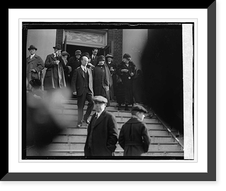 Historic Framed Print, Mrs. Woodrow Wilson & Rev. J.H. Taylor at Central Pres. church, 1/25/25,  17-7/8" x 21-7/8"