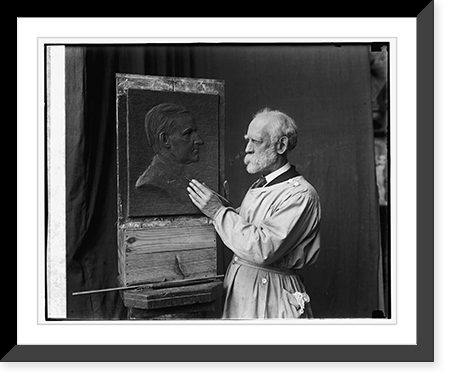 H.K. Bush-Brown and plaque of Coolidge, 2/5/25, Historic Print