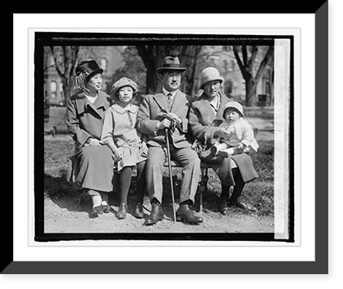 Historic Framed Print, Ambassador Matsudaira and family, 3/12/25,  17-7/8" x 21-7/8"