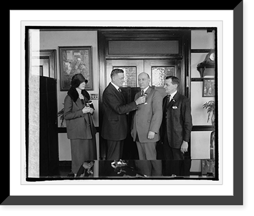 Historic Framed Print, Gen. Frank J. Hines receiving poppy,  17-7/8" x 21-7/8"