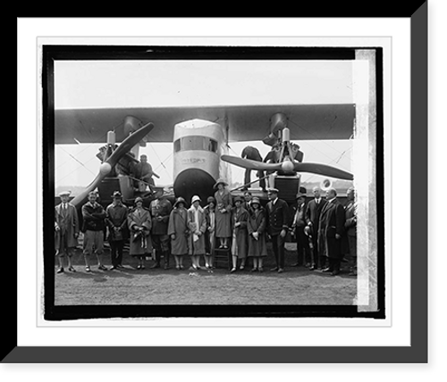 Historic Framed Print, Christening of Sikorsky plane, 5/8/25,  17-7/8" x 21-7/8"
