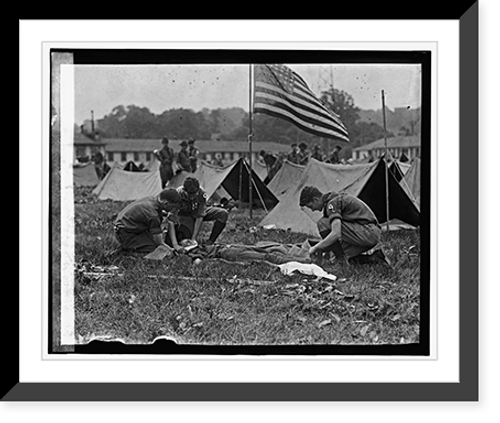 Historic Framed Print, Boy Scouts at Bowling Field, [6/3/25] - 2,  17-7/8" x 21-7/8"