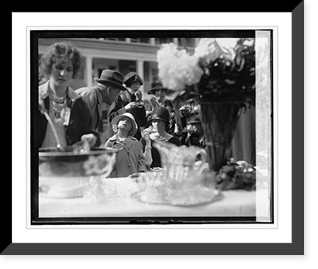 Historic Framed Print, Countess Szechenye and daughter Sylvia, Garden party, Mt. Alton, 5/27/25,  17-7/8" x 21-7/8"