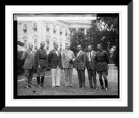 Historic Framed Print, Coolidge with Secret Flight Committee, [6/19/25],  17-7/8" x 21-7/8"