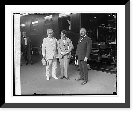 Frank Morrison, Robt. La Follette and Wm. Greene at station, 6/19/25, Antique Wall Art
