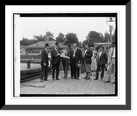 E. Schmidt receiving key of Marshall Hall Classic, Antique Wall Art