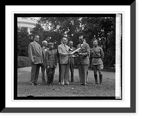 Historic Framed Print, Capt. Ed. Rickenbacker & group invite Coolidge to attend N.Y. Air Races, 9/14/25,  17-7/8" x 21-7/8"