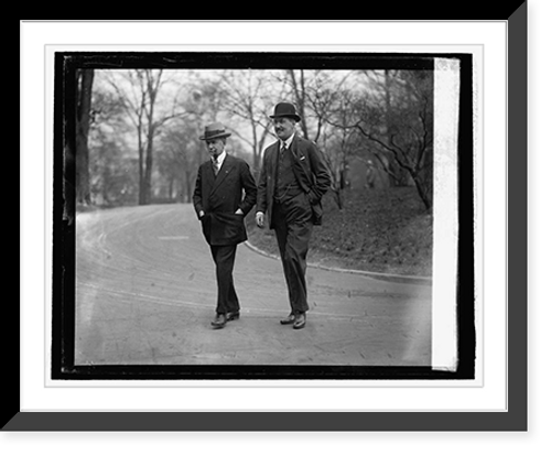 Historic Framed Print, Gen. Dawes & Sir Robert Kindersley, 3/20/26,  17-7/8" x 21-7/8"